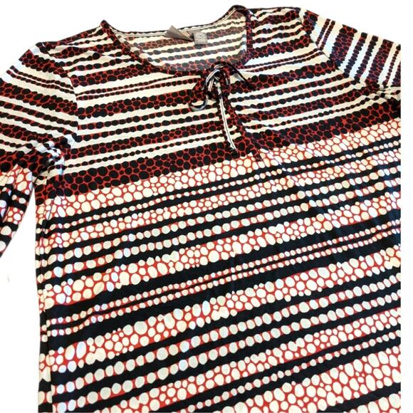 CHICO'S 3 Red Black Dot Career 3/4 Top XL 16 - Picture 8 of 12